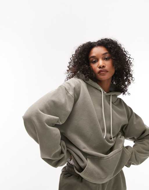 Plain khaki hoodie discount