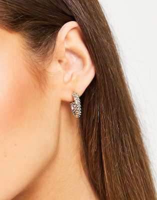 Topshop plait twist hoop earrings in gold