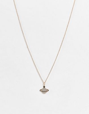 Topshop planet pendant necklace in gold