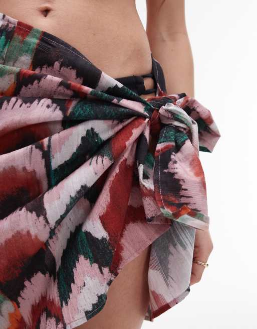 Topshop – Plażowy sarong mini w abstrakcyjny wzór, 3 z 5
