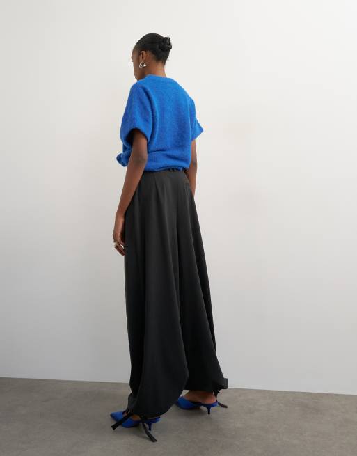 Topshop pleated balloon pants in black, 4 of 5