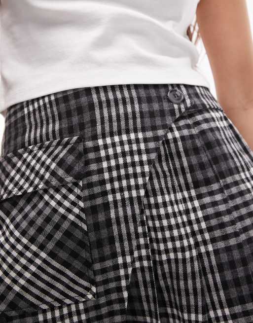 Topshop check clearance wrap midi skirt