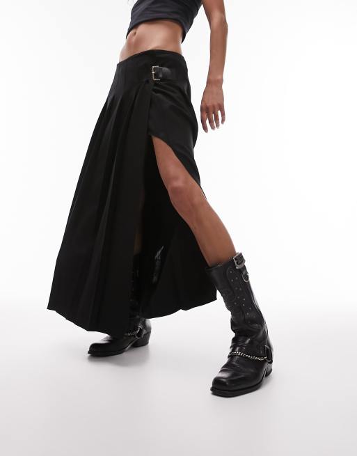 Black pleated 2025 midi skirt 6.5