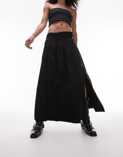 Black pleated 2025 midi skirt 6.5