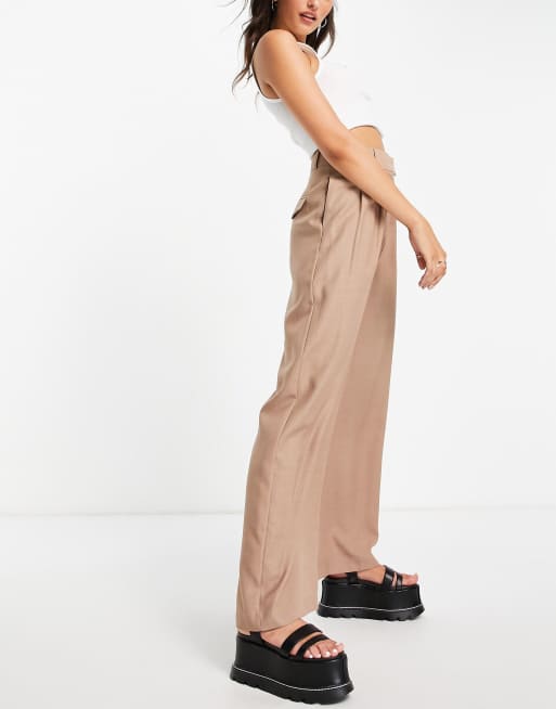 Topshop pleated peg pants in rose