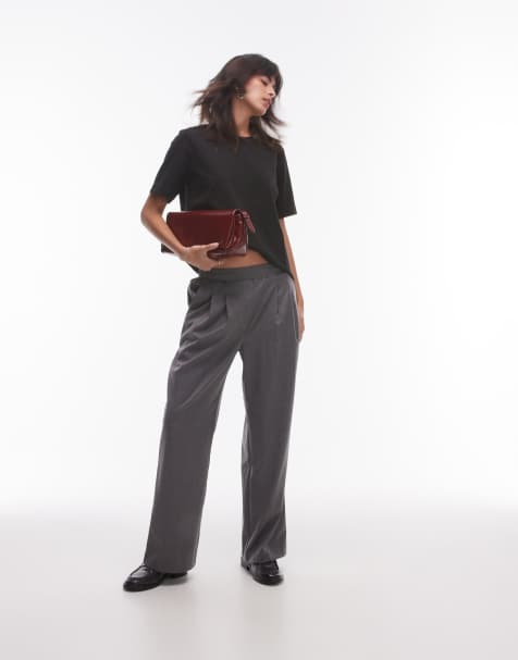 Topshop pleated tailored jogger in slate - view 1
