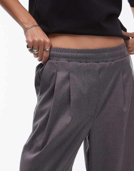 Topshop pleated tailored trackies in slate, 4 of 5