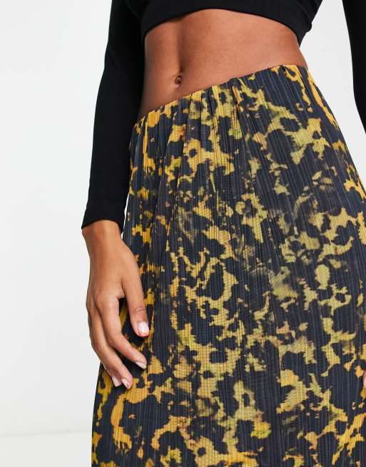 Leopard print pleated midi skirt outlet topshop