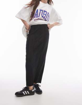 Topshop Topshop plisse midi skirt in black