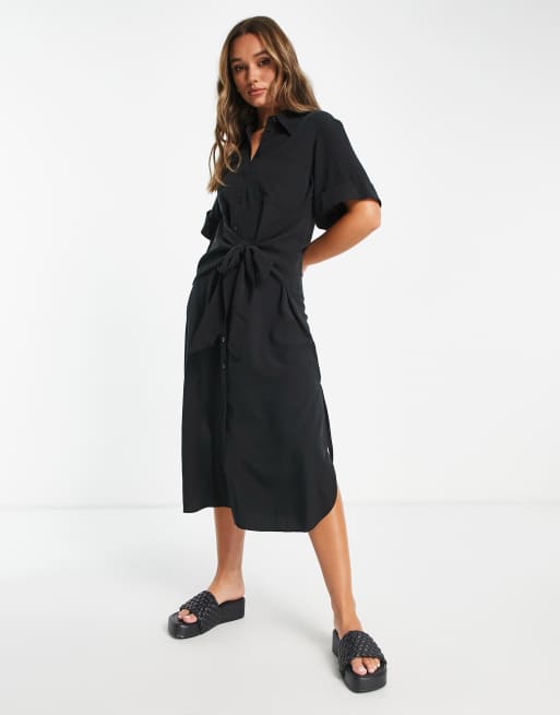 Topshop black hot sale tie dress