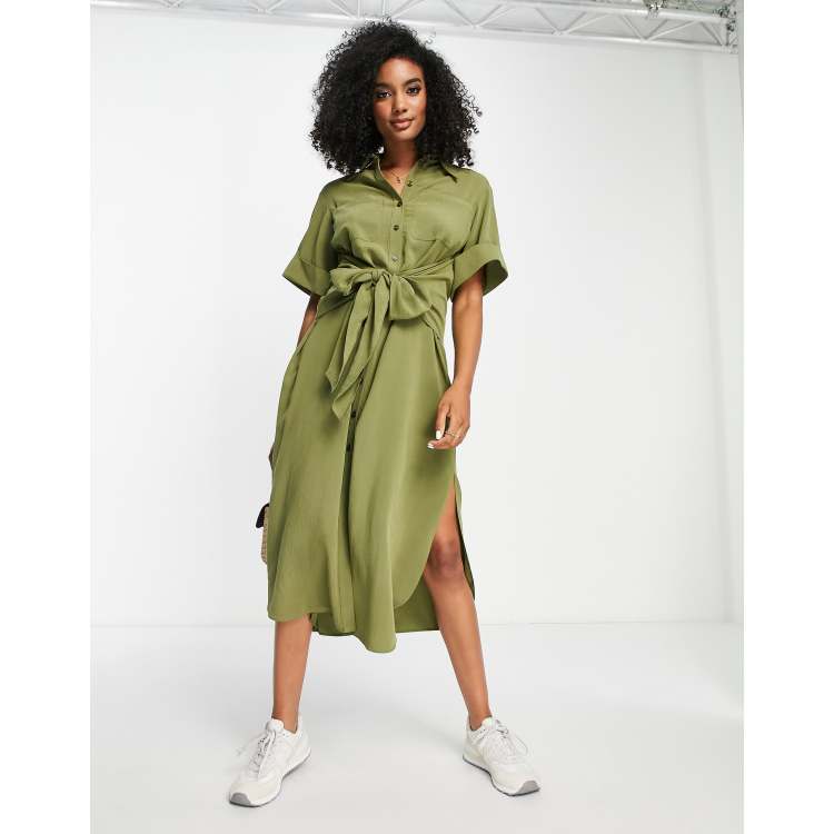 Topshop khaki shop shirt dress