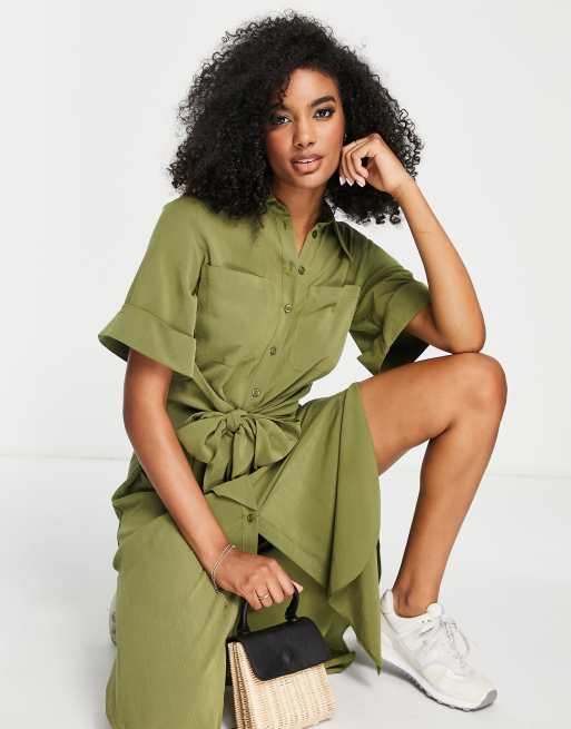 Topshop green 2025 shirt dress