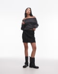 [Topshop] Topshop plisse mini skirt in black 16 BLACK