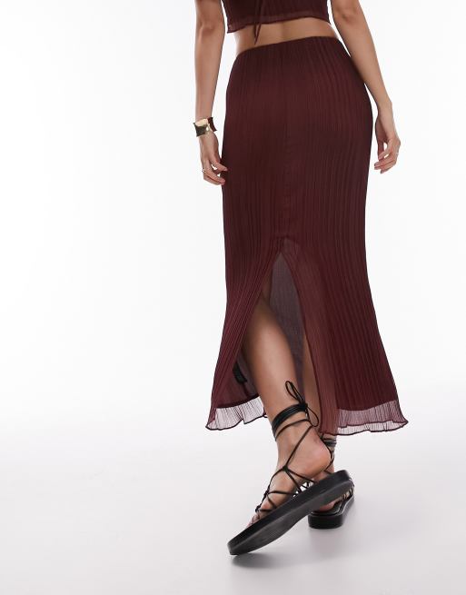 Burgundy skirt topshop best sale