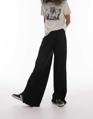 Topshop Wide Leg Pant In Black In Black