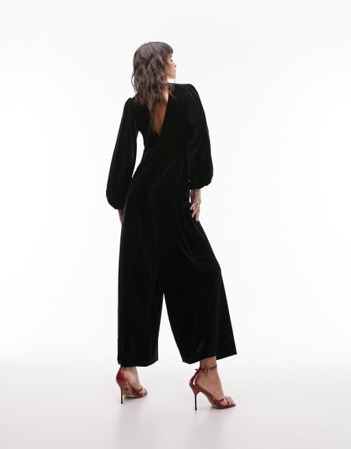 Velvet store plunge jumpsuit