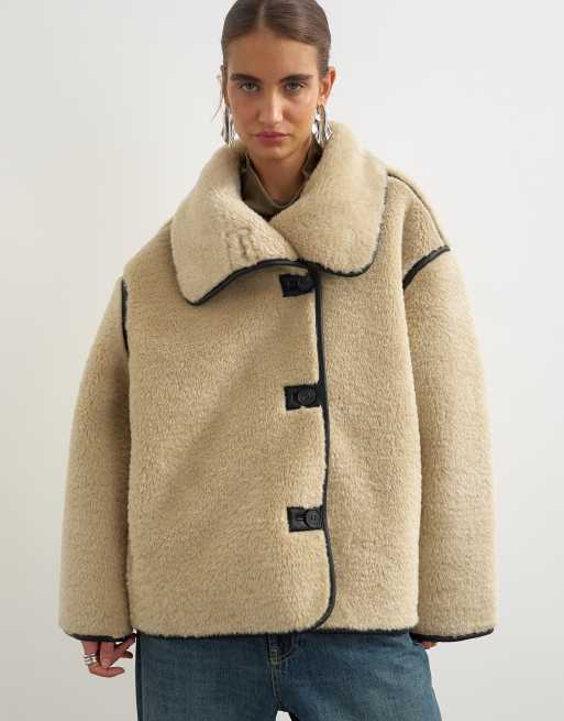 Topshop - Polar color tostado sin cierres de borreguito, 1 de 4