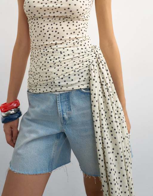 Topshop polka dot high neck sleeveless tank in mono, 2 of 4