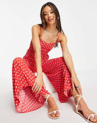 Topshop red polka dot dress sales