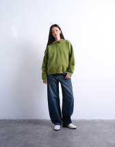 Topshop polo sweat in green