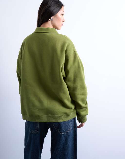Topshop - Polo sweater in groen, 4 van 4