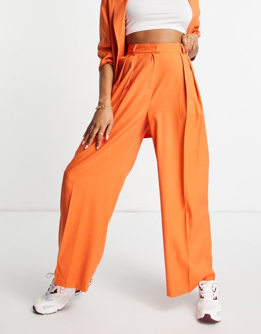 Topshop – Pomarańczowe spodnie o luźnym kroju, 4 z 4