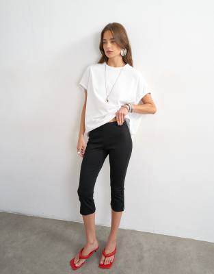 Topshop Ponte Capri Leggings In Black