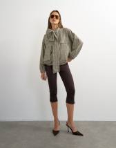 Topshop ponte capri leggings in chocolate