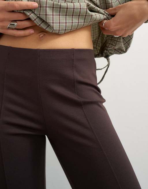 Topshop ponte capri leggings in chocolate, 3 of 5