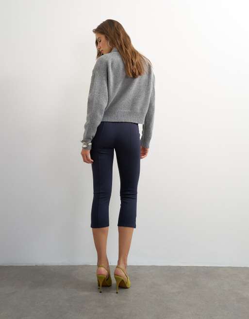 Topshop ponte capri leggings in navy, 2 of 5