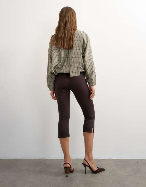Topshop Ponte-Capri-Leggings in Schokobraun, 4 von 5