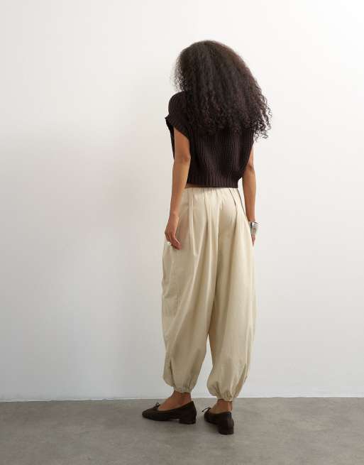 Topshop Popeline-Ballonhose in Cremeweiß, 4 von 5