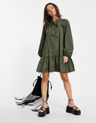 Topshop khaki clearance shirt dress