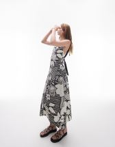 Asos design midi dress with pinny bodice in 3d floral embellishment hotsell