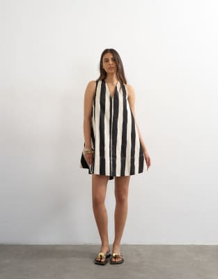 Topshop halter neck maxi dress in orange stripe | Smart Closet