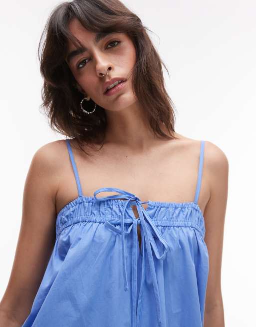 Topshop Sundress in Dusty Blue