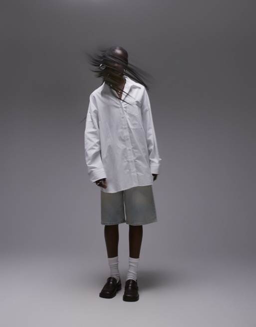 Topshop - Poplin super oversized overhemd in ivoor
