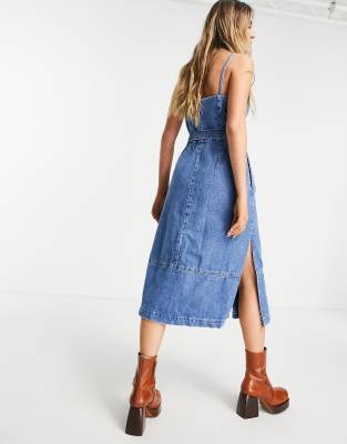 denim blue midi dress