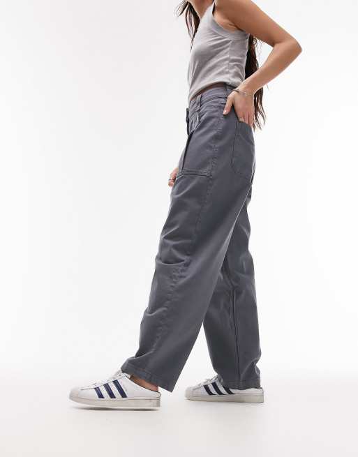 ASOS DESIGN tapered cargo pants in navy