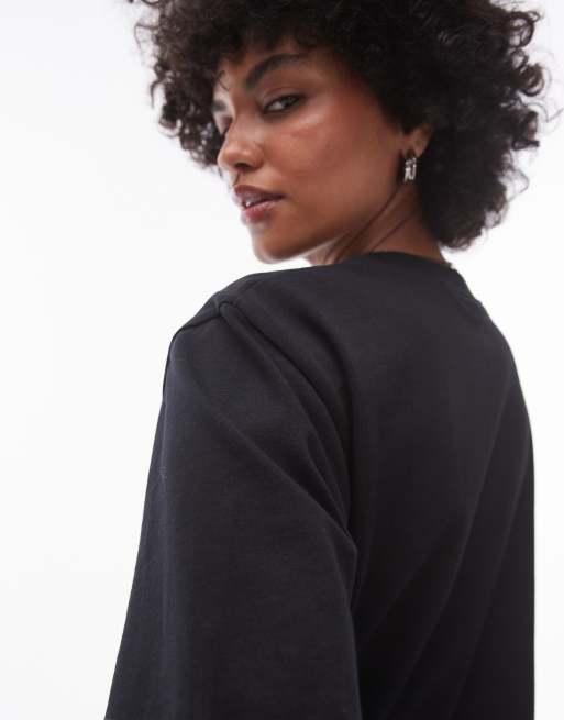 Topshop premium basic short sleeve tee in black