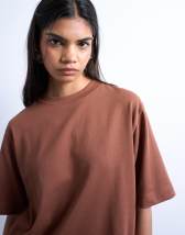 Topshop premium basic short sleeve tee in brown