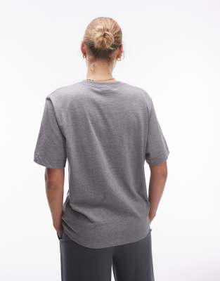 Topshop premium short sleeve tee in dark gray heather