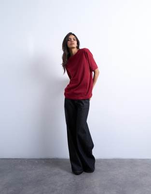 Topshop Premium Basic Short Sleeve Tee In Red