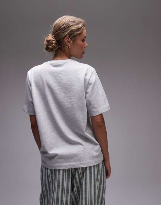 Topshop premium basic short sleeve tee in heather gray