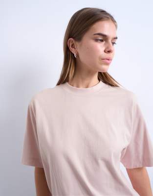 Topshop Premium Basic Short Sleeve Tee In Neutral