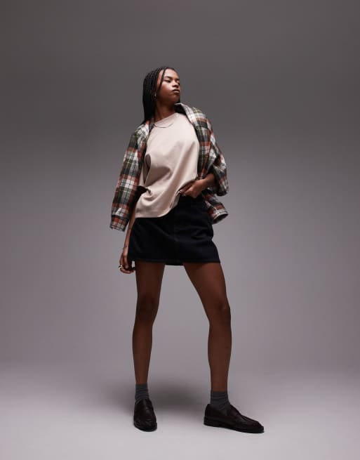 Topshop premium basic short sleeve tee in oat