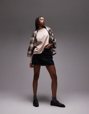 Topshop premium basic short sleeve tee in oat