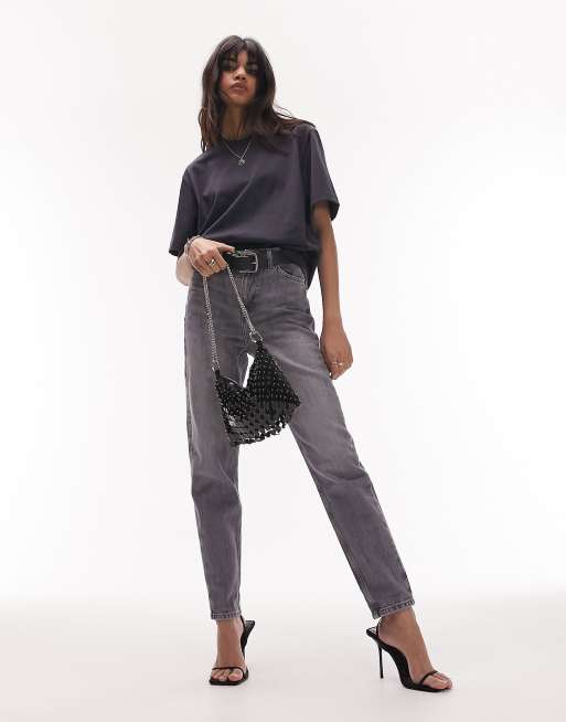 Topshop premium basic short sleeve tee in slate, 4 of 4