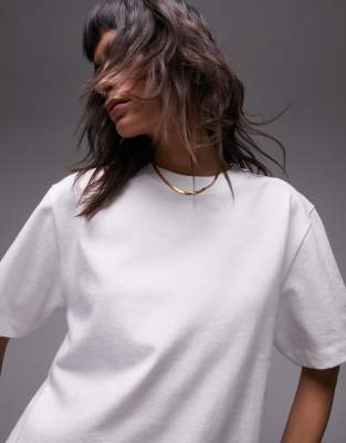 Topshop premium basic short sleeve tee in white