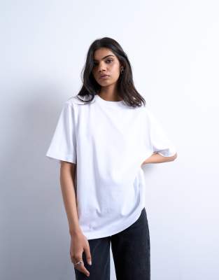 Topshop Premium Basic Short Sleeve Tee In White